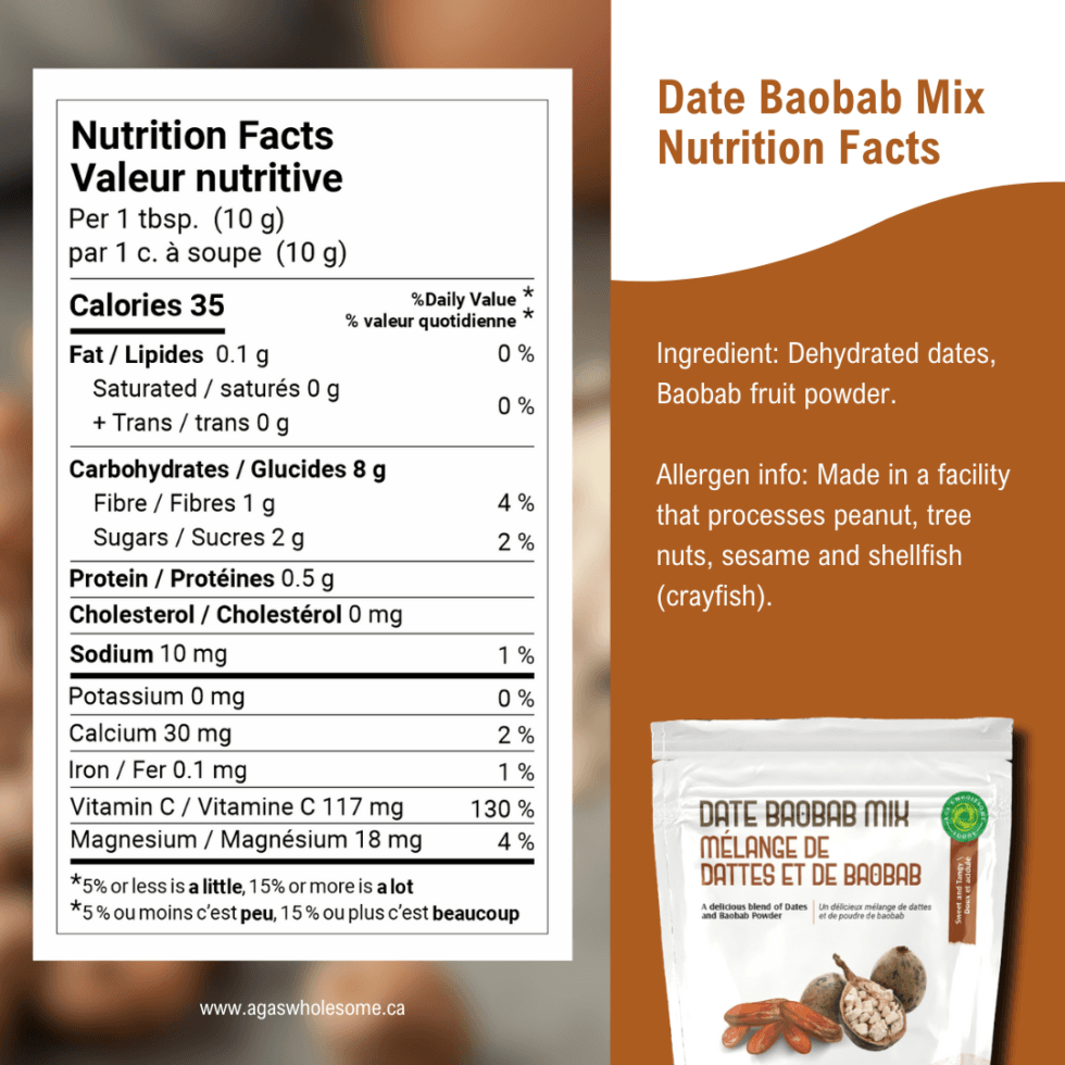 Aga's Date Baobab Mix Nutrition Facts